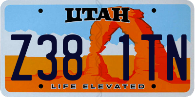 UT license plate Z381TN