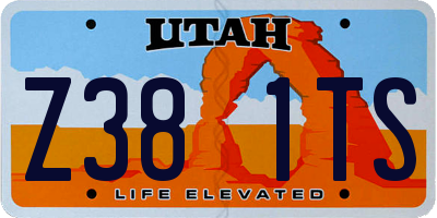 UT license plate Z381TS