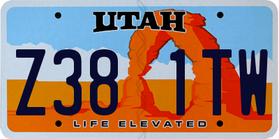 UT license plate Z381TW