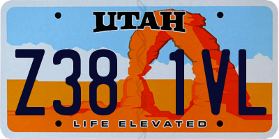 UT license plate Z381VL