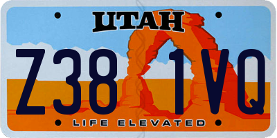 UT license plate Z381VQ