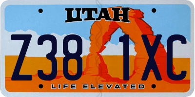 UT license plate Z381XC