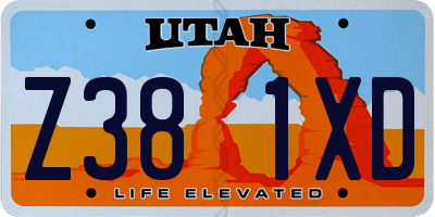 UT license plate Z381XD