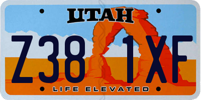 UT license plate Z381XF