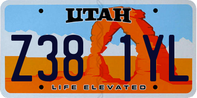 UT license plate Z381YL