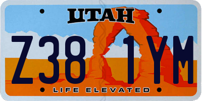 UT license plate Z381YM