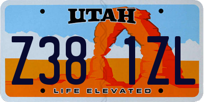 UT license plate Z381ZL