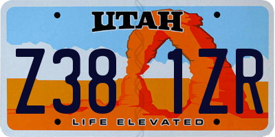 UT license plate Z381ZR