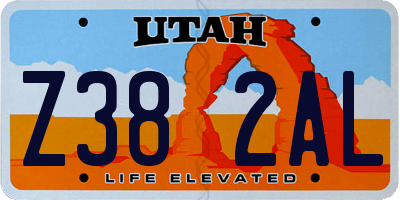 UT license plate Z382AL