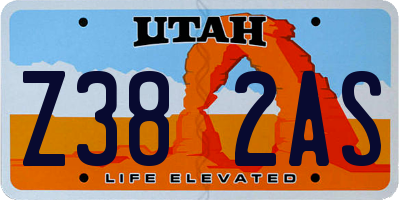 UT license plate Z382AS