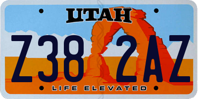 UT license plate Z382AZ