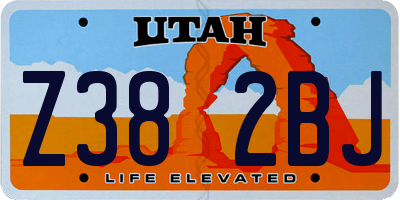 UT license plate Z382BJ