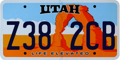 UT license plate Z382CB
