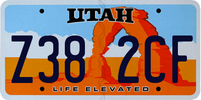 UT license plate Z382CF