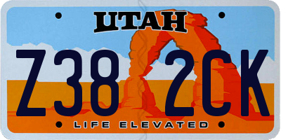 UT license plate Z382CK