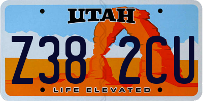 UT license plate Z382CU