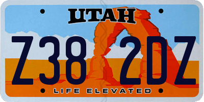 UT license plate Z382DZ