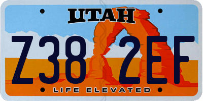 UT license plate Z382EF