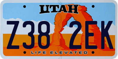 UT license plate Z382EK