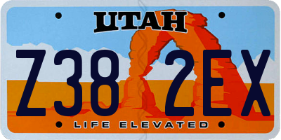 UT license plate Z382EX