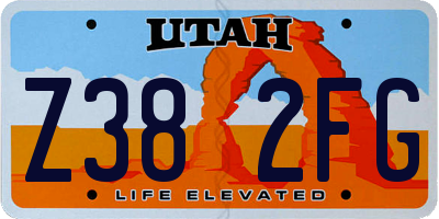 UT license plate Z382FG