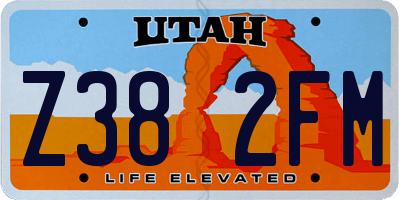 UT license plate Z382FM