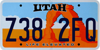 UT license plate Z382FQ