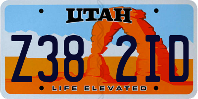 UT license plate Z382ID