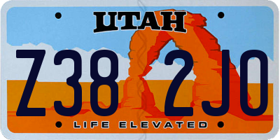 UT license plate Z382JO