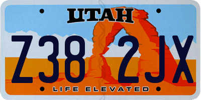 UT license plate Z382JX