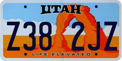 UT license plate Z382JZ