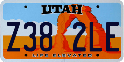 UT license plate Z382LE