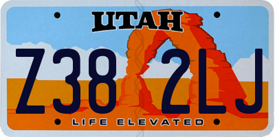UT license plate Z382LJ
