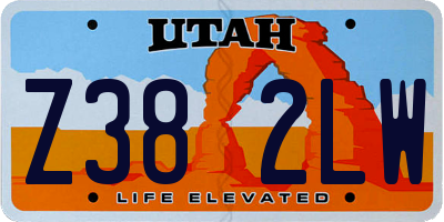 UT license plate Z382LW