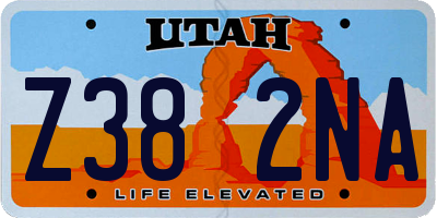 UT license plate Z382NA