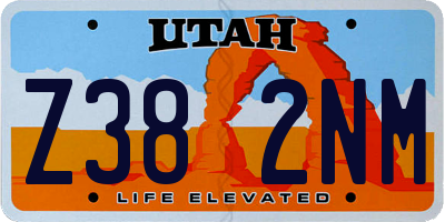 UT license plate Z382NM