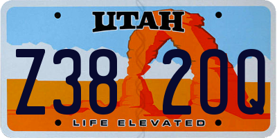 UT license plate Z382OQ