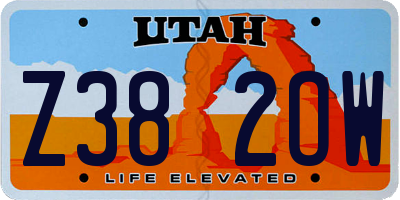 UT license plate Z382OW