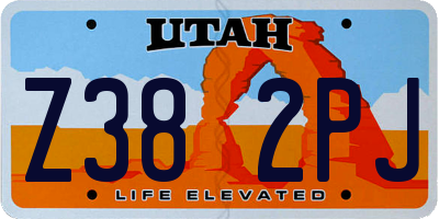 UT license plate Z382PJ