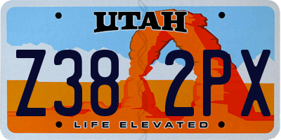 UT license plate Z382PX