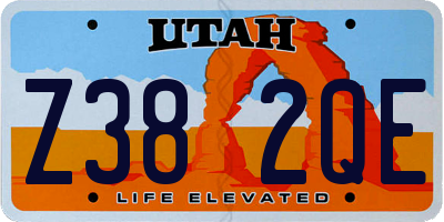 UT license plate Z382QE