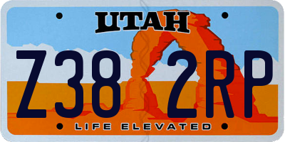 UT license plate Z382RP