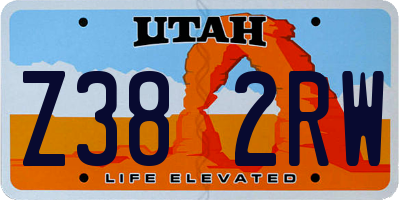 UT license plate Z382RW
