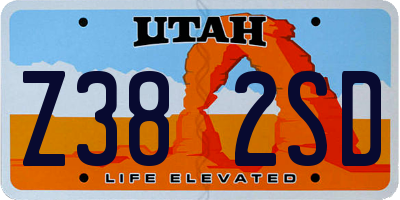 UT license plate Z382SD