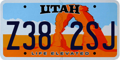 UT license plate Z382SJ