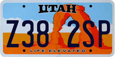 UT license plate Z382SP