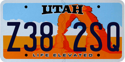 UT license plate Z382SQ