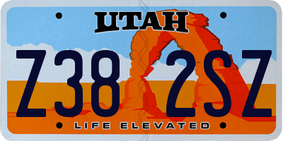 UT license plate Z382SZ