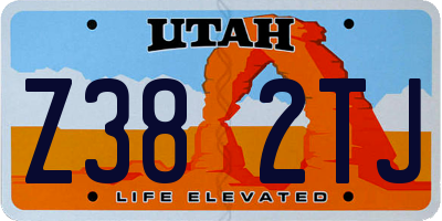 UT license plate Z382TJ