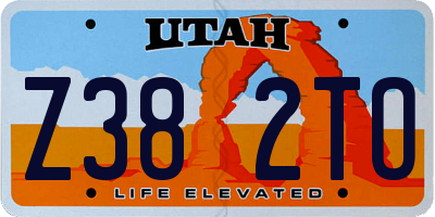 UT license plate Z382TO